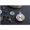 Image 4 : Pins, Belt Buckle and (2) Pocket Watches - As Is