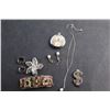 Image 2 : Brooch, Earrings, Necklace, Bracelet, Pocket Watch and Money Clip