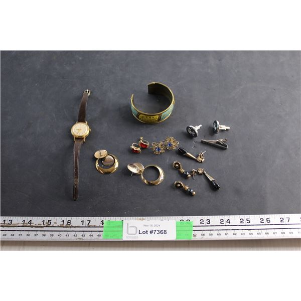 Earrings, Tie Clip, Watch, Bracelet and Cufflinks