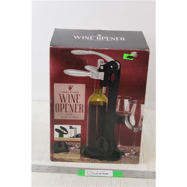 Tabletop Wine Opener With Suction Base