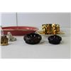Image 2 : Assorted Vintage Items (Salt & Pepper Shaker Set, Red Rose Ornaments, Royal Winton Serving Platter, 
