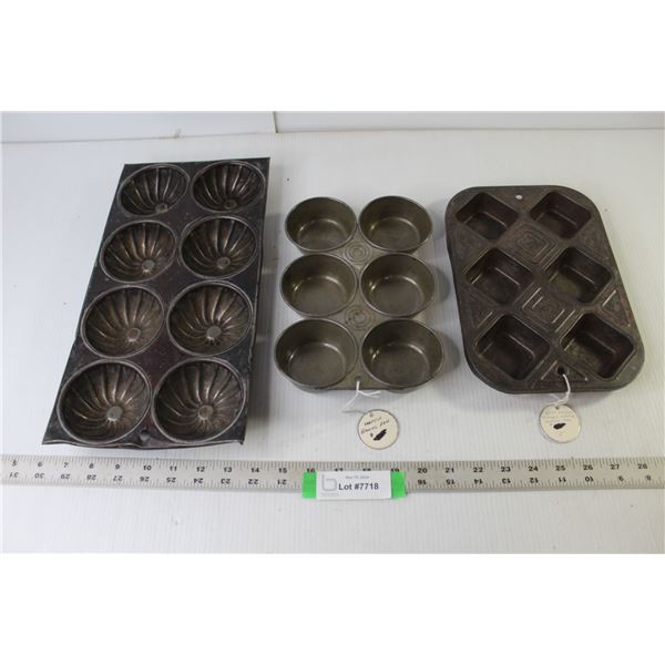 (3) Vintage Muffin Tins