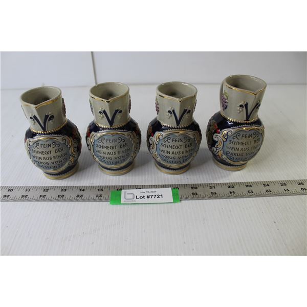 (4) German Stoneware Pitchers