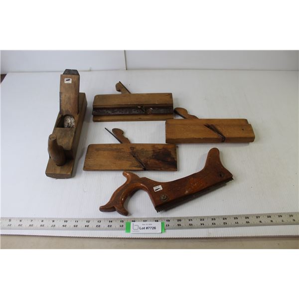 Vintage Wood Planer & Moulding Planes, Stair Saw
