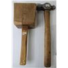 Image 4 : Assorted Vintage Tools (Barrel Maker's Mallet, Ball Peen Hammer, Locking Divider, Crimper, Oil Can H