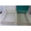 Image 2 : (2) Rubbermaid Plastic Storage Bins 23" x 17" x 5.5" - White Lid No Fit