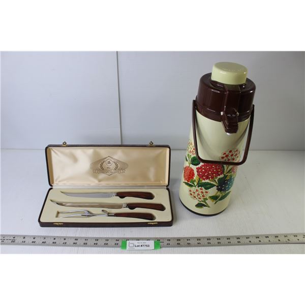 Glo-Hill Meat Carving Set, Coffee Carafe - Pump Style 15" Tall