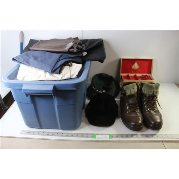 Greatland Thinsulate Hiking Shoes - Size 12, Vintage Jewelry Box - As Is, (2) Hats - Size L/XL, 56, 