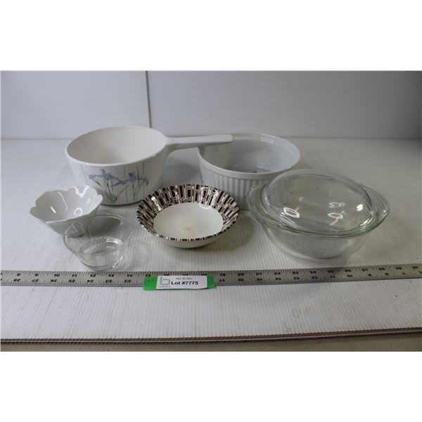 Assorted Kitchen Dishes (Anchor Ovenware Souffle Dish)