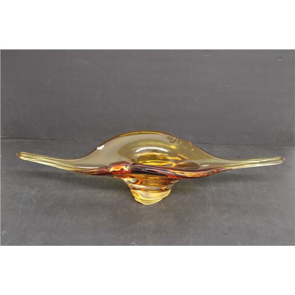 Orange Art Glass Ashtray