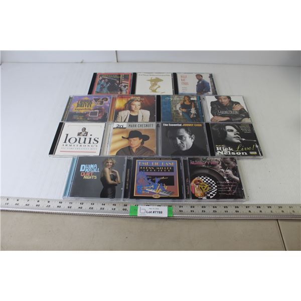 (14) CD's (Billy Ray Cyrus, Diana Krall, Lionel Richie, Johnny Cash)