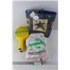Image 1 : (2) Plastic Pickle Ball Rackets, Various Gift Bags, Misc.