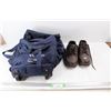 Image 1 : Allan Potash Mine Duffle Bag w/ Pair Of Dunham Sneaker Like Leather Shoes - Size 10 1/2 Men's