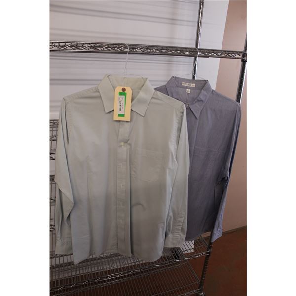 *(2) Cline Casual Men's Dress Shirts- Size L And XL