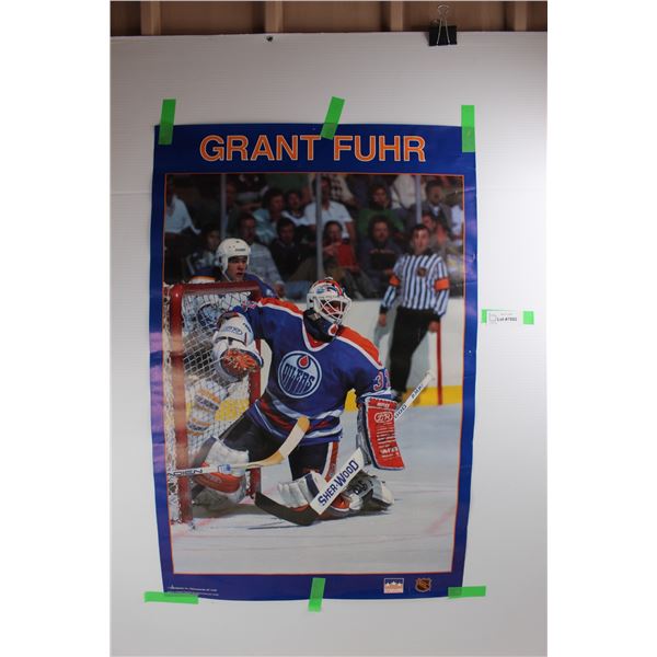 Grant Fuhr Edmonton Oiler Poster- 34'' x 23'' - As Is