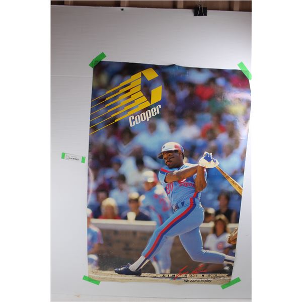 Tim Raines Montreal Expos Cooper Poster - 36'' x 24'' - As Is