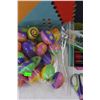 Image 3 : Wooden Chinese Checkers Board, Various Plastic Easter Eggs, Misc.