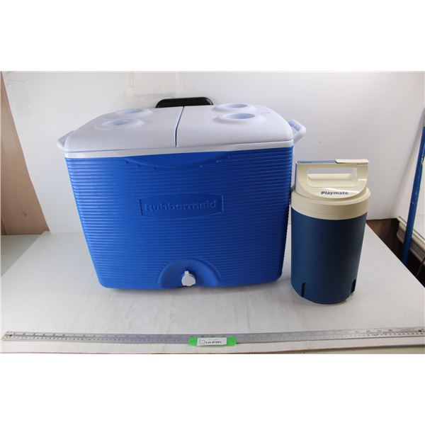 Igloo Playmate Insulated Liquid Container, Rubbermaid Cooler w/ Wheels, 21'' x 14'' x 18''