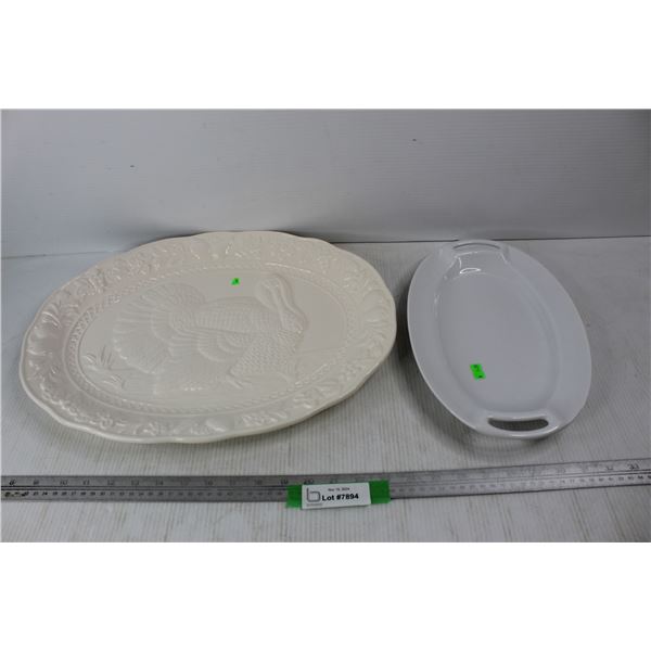 (2) Ceramic Serving Tray Like Dishes, Home And Gift Collection, Misc.