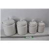 Image 1 : (4) White Ceramic Jar Canister Set- As Is