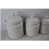 Image 2 : (4) White Ceramic Jar Canister Set- As Is