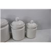 Image 3 : (4) White Ceramic Jar Canister Set- As Is