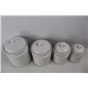Image 4 : (4) White Ceramic Jar Canister Set- As Is