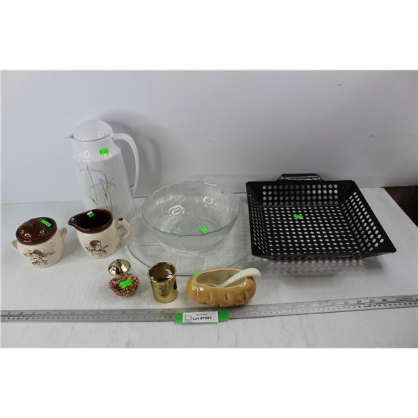 Lot Of Various Kitchen/ Home Items, Candle Holders, Coffee Pot Decanter, Misc.