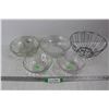 Image 1 : (4) Glass/ Crystal Bowls w/ Metal Bowl Holder