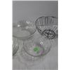 Image 3 : (4) Glass/ Crystal Bowls w/ Metal Bowl Holder