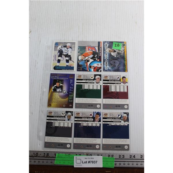 (9) Hockey Cards - Brind' Amour 46/56, Betik 98/99, Kariya 24/99, Ysebaert 11/99, Lehtinen 66/99, Po