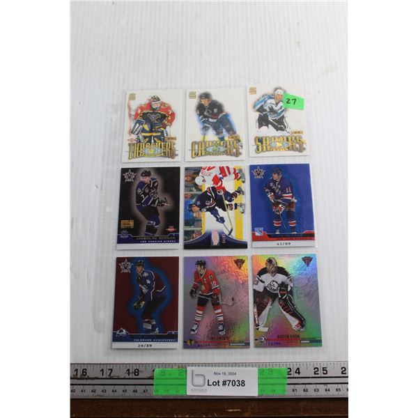 (9) Hockey Cards - Fankhouser 43/74, Jovanovski 50/74, Friesen 14/74, Bednar 50/83, Hemsky 04/83, Me