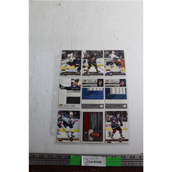 (9) Hockey Cards - Hatcher 41/45, Jonsson 32/45, Kamensky 7/45, Allison 31/45, Ohlund 04/49, Khristi