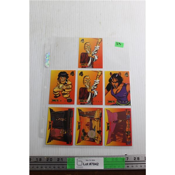 (7) Shaq Fu Cards - Leotsu, Nezu, Thunder Kai, Kaori; 1994 Classic Games