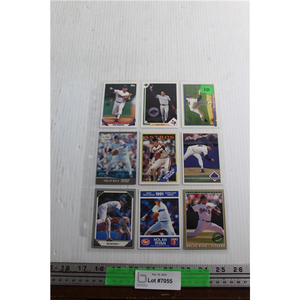(9) MLB Nolan Ryan Baseball Cards