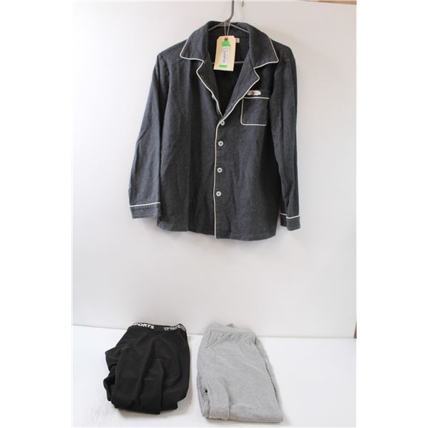 (3) Men's undergarments and medium pyjama shirt