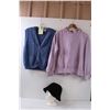 Image 1 : (3) Forever 21 women's sweater some staining, Tabi sweater vest-M, felt hat