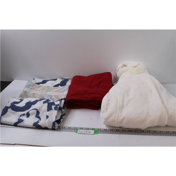 3 pillowcases, 1 throw blanket, IKEA robe