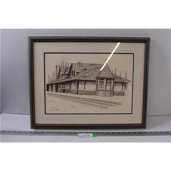 Banff, Ab. Train Station print by John Swaitek- 22" x 17"