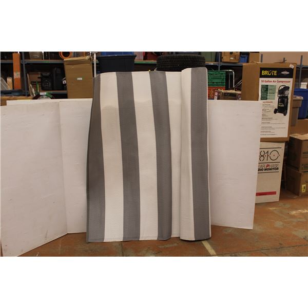 * Striped Outdoor Carpet- Some Stains - 82" x 59"