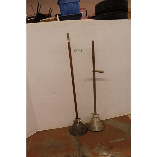 * Vintage Clothes Washing Plungers - 43" & 40"