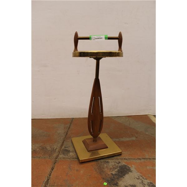 * Vintage MCM Wood & Metal Floor Ashtray - 26" - Some Wear