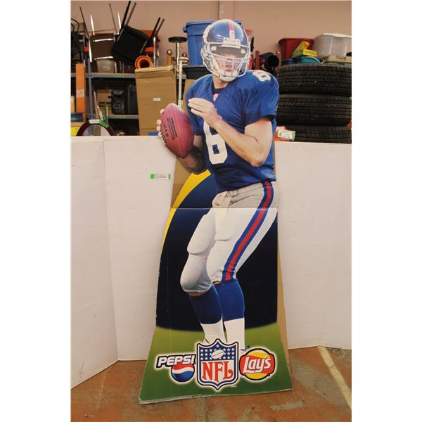 * New York Giants Football Pepsi Cardboard Advertisement Cut Out - 72" Tall