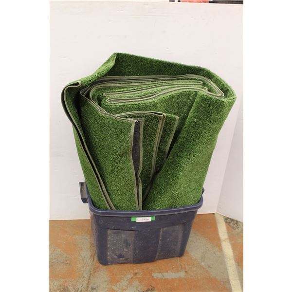 * Artificial Grass Indoor/Outdoor Carpet in Storage Container w/Lid - As Is