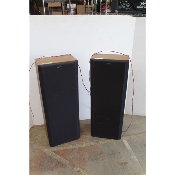 * Sony Floor Speakers - As Is - 35" x 19" x 9"