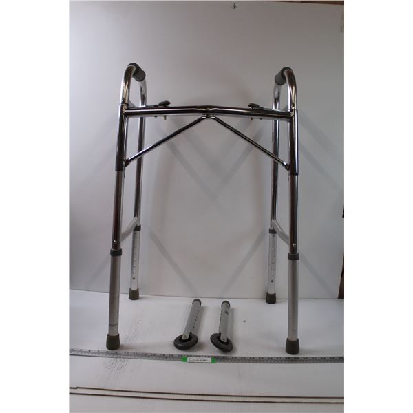 Folding Walker - 32" x 20" x 12"- w/Extra Wheels