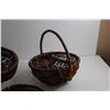 Image 2 : (3) Handmade Willow Baskets