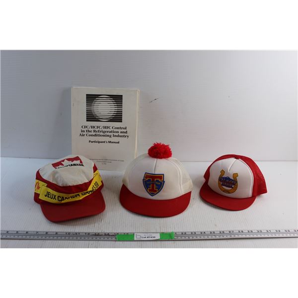 (3) Baseball Caps and Refrigeration and Air Conditioning Industry Manual