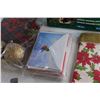 Image 4 : Table Cover, Outdoor Miniature Light Set, Christmas Ornaments and Envelopes