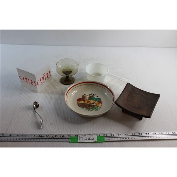 Snuffer, Ceramic Bowl, Notes, Goblet, Wheat Strainer and Candle Holder